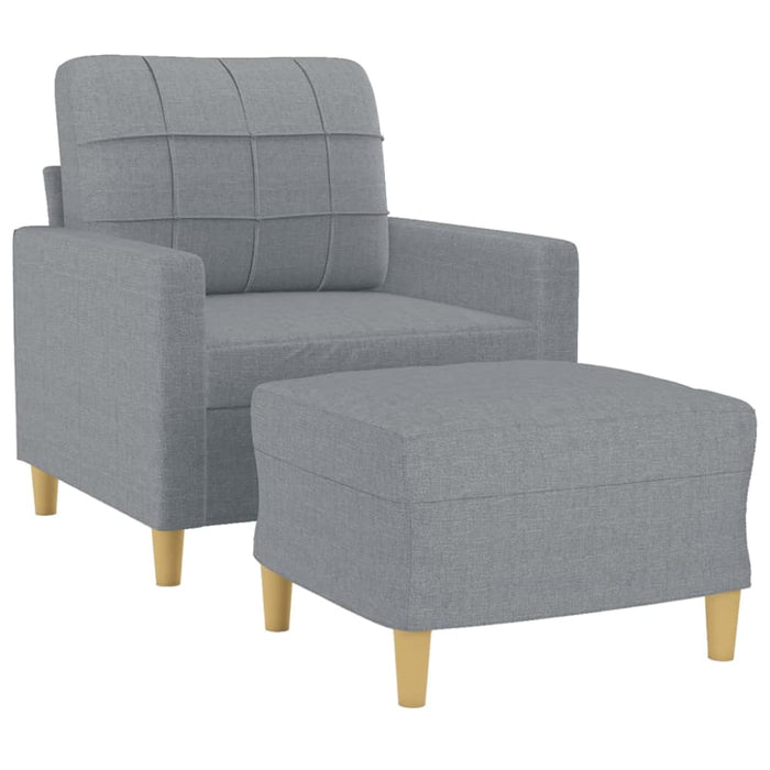 Sofa Chair With Footstool Light Grey 60 Cm Fabric Txbbkkt