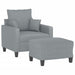 Sofa Chair With Footstool Light Grey 60 Cm Fabric Txbobno