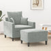 Sofa Chair With Footstool Light Grey 60 Cm Velvet Txbobki