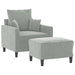 Sofa Chair With Footstool Light Grey 60 Cm Velvet Txbobki