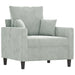 Sofa Chair With Footstool Light Grey 60 Cm Velvet Txbobki