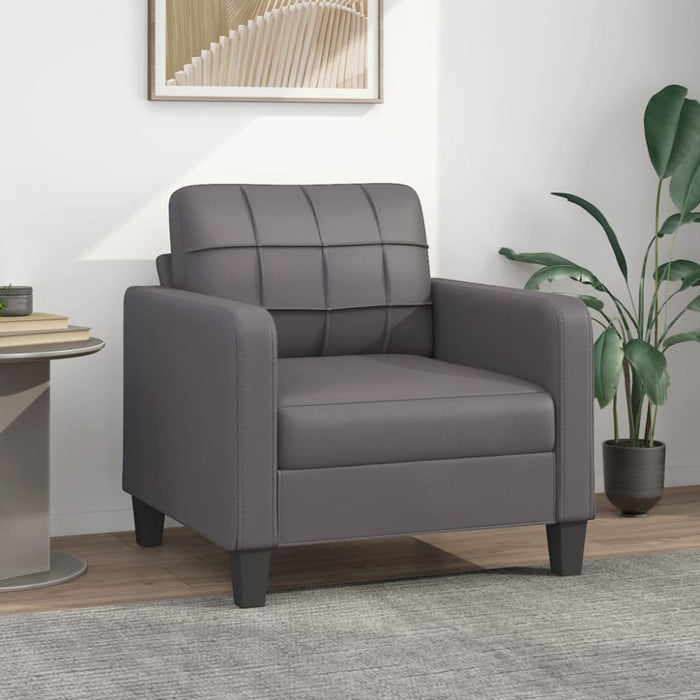 Sofa Chair Grey 60 Cm Faux Leather Tpkobk