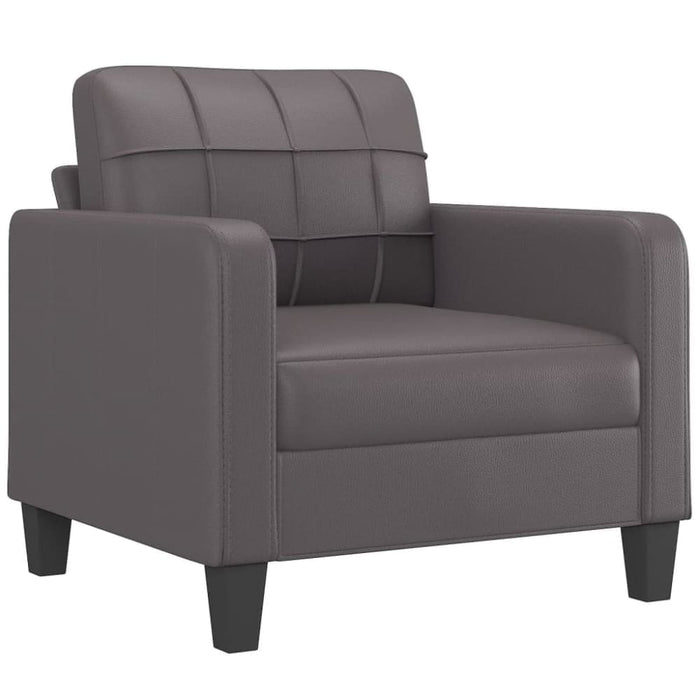 Sofa Chair Grey 60 Cm Faux Leather Tpkobk