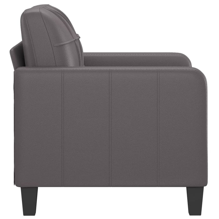 Sofa Chair Grey 60 Cm Faux Leather Tpkobk