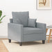 Sofa Chair Light Grey 60 Cm Fabric Tpkxpo