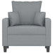 Sofa Chair Light Grey 60 Cm Fabric Tpkxpo