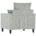 Sofa Chair Light Grey 60 Cm Velvet Tpkxnt