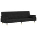 Sofa Bed with Cushions Black Velvet Tponlo