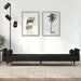 Sofa Bed with Cushions Black Velvet Tponlo
