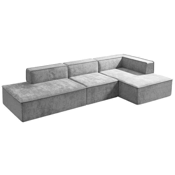 Vani 3 Seater Modular Sofa Set - Light Grey