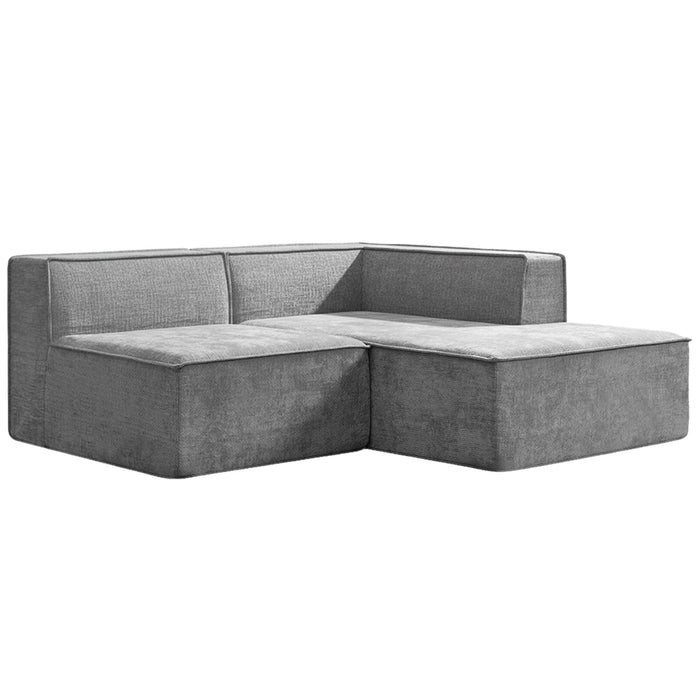 Vani 3 Seater Modular Sofa Set - Light Grey