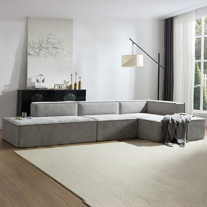 Vani 3 Seater Modular Sofa Set - Light Grey