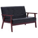 Sofa Set 2 Piece Black Faux Leather Xintkp
