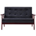 Sofa Set 2 Piece Black Faux Leather Xintkp