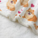 Soft Pomeranian Dog Throw Blanket Cartoon Print For Couch