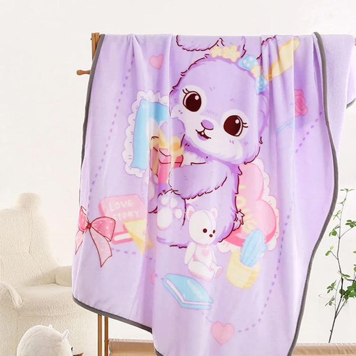 Soft Purple Rabbit Throw Blanket