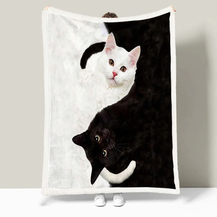 Soft Tai Chi Cat Plush Blanket 75x100cm 130x150cm 150x200cm