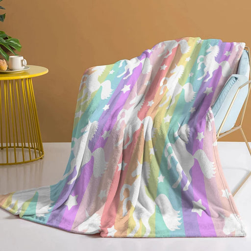 Soft Unicorn Throw Blanket Plush For Sofa Couch And Bed