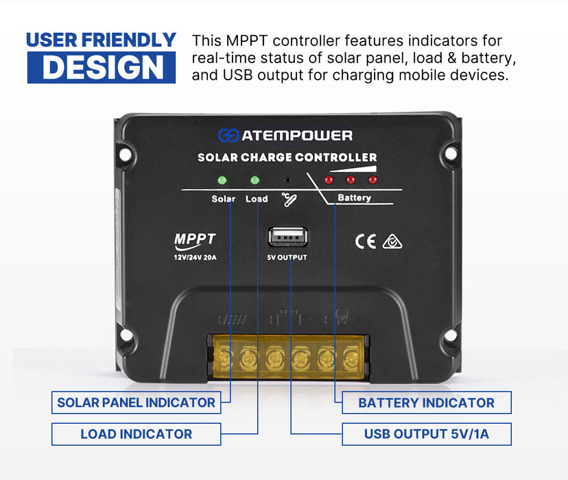 20A 12V / 24V Mppt Solar Charge Controller