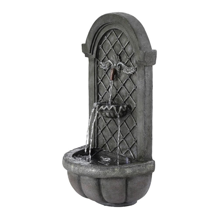 Solar Fountain Water Feature Wall Mount Garden Fountains