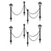 Solar Lights 4 Pcs with Chain Fence and Poles Xiiook
