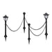 Solar Lights 4 Pcs with Chain Fence and Poles Xiiook