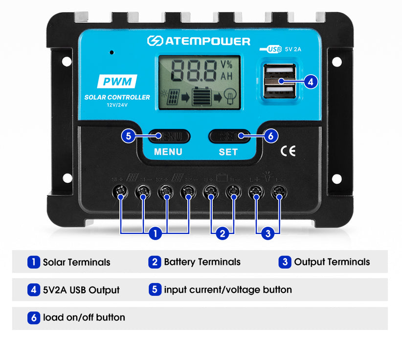 20A Solar Charge Controller 12V 24V