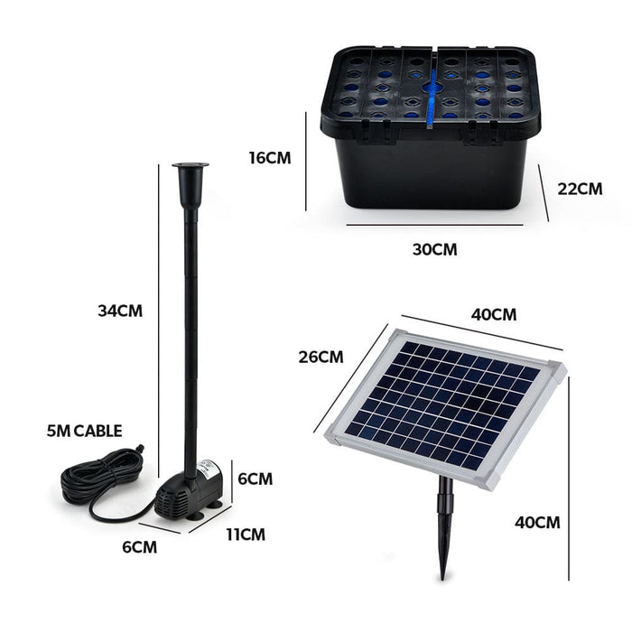 10w Solar Powered Water Fountain Pump Pond Kit With Eco