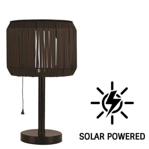 Solar Table Lamp Rattan Style 43cm