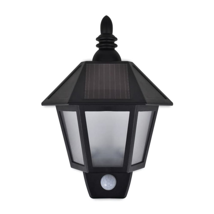 Solar Wall Lamps 2 Pcs with Motion Sensor Black Xiioxa
