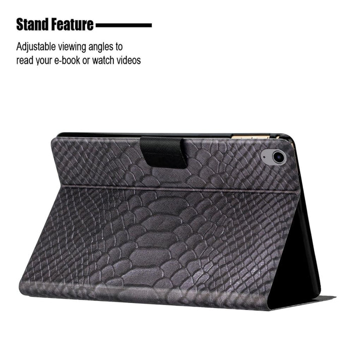 Solid Colour Crocodile Texture Leather Smart Tablet Case