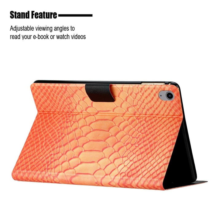 Solid Colour Crocodile Texture Leather Smart Tablet Case