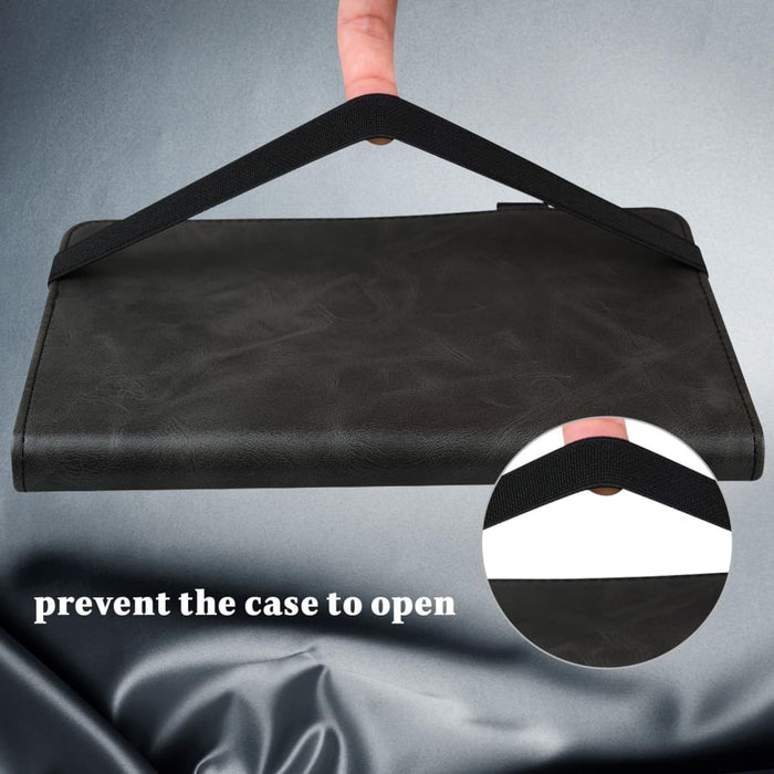 Solid Colour Embossed Striped Leather Tablet Case For Ipad