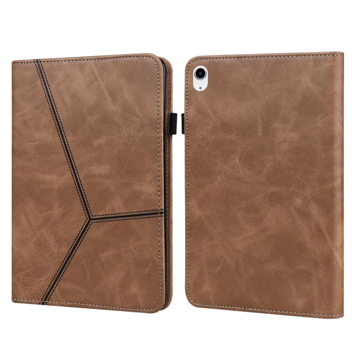 Solid Colour Embossed Striped Leather Tablet Case For Ipad