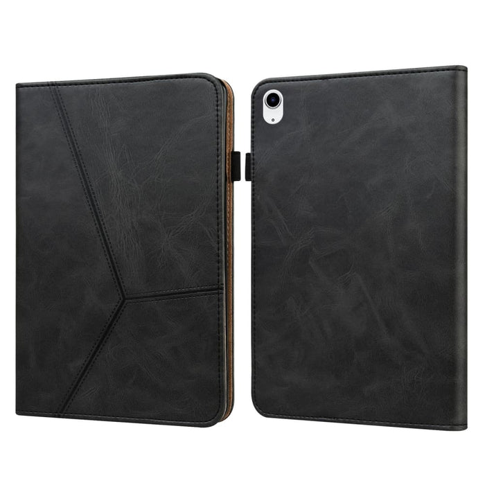 Solid Colour Embossed Striped Leather Tablet Case For Ipad