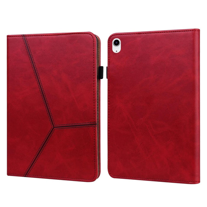 Solid Colour Embossed Striped Leather Tablet Case For Ipad