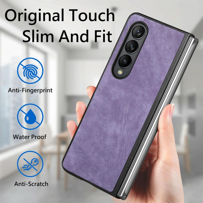 Solid Colour Pu Back Cover For Samsung Galaxy z Fold 4