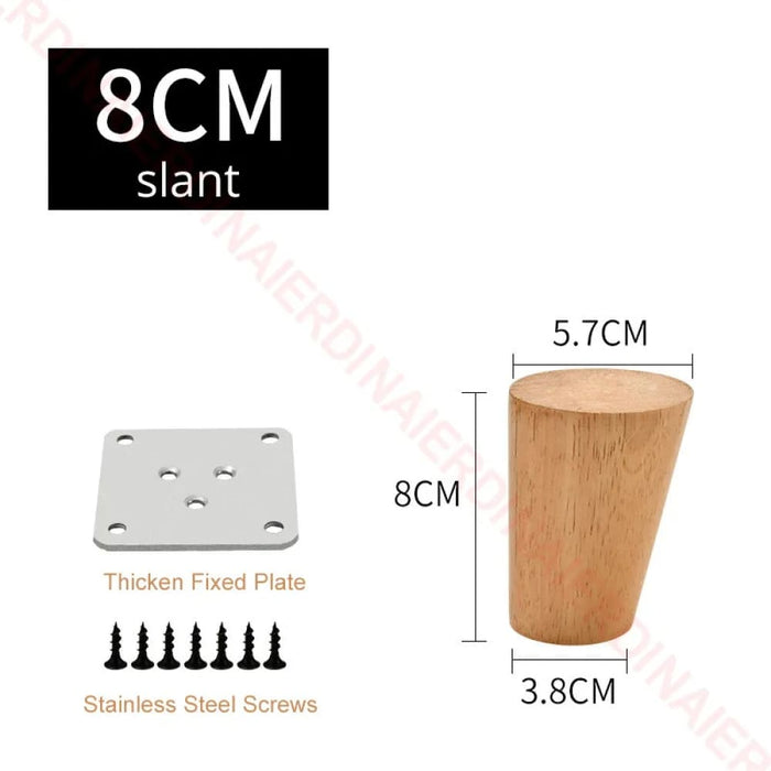 Solid Wood Furniture Legs 8 60cm Round Replacement