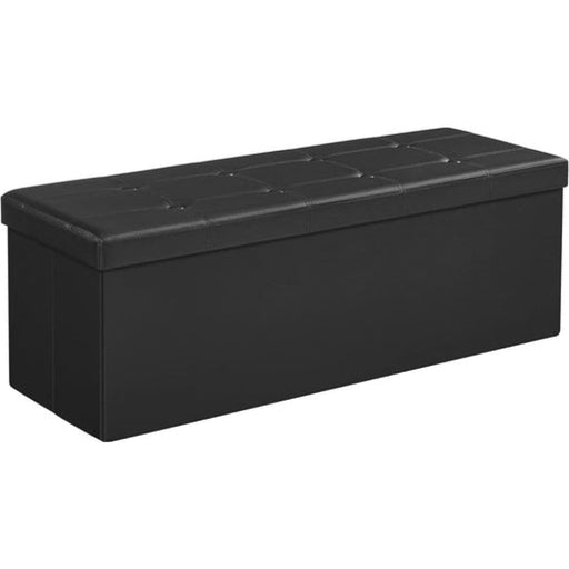 Songmics 109cm Folding Storage Ottoman Bench Black Lsf701