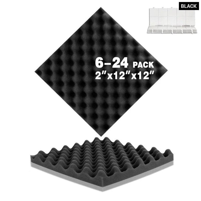 Soundproof Wall Panels 6/12/24pcs Egg Crate Acoustic Foam