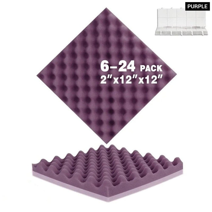 Soundproof Wall Panels 6/12/24pcs Egg Crate Acoustic Foam