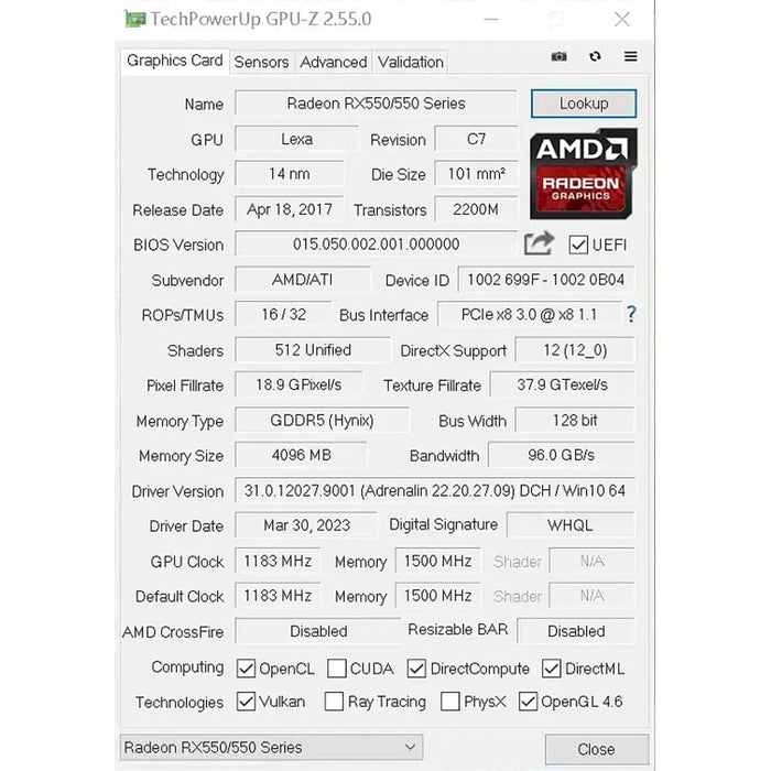 Soyo Radeon Rx 550 4g Gddr5 Gaming Gpu