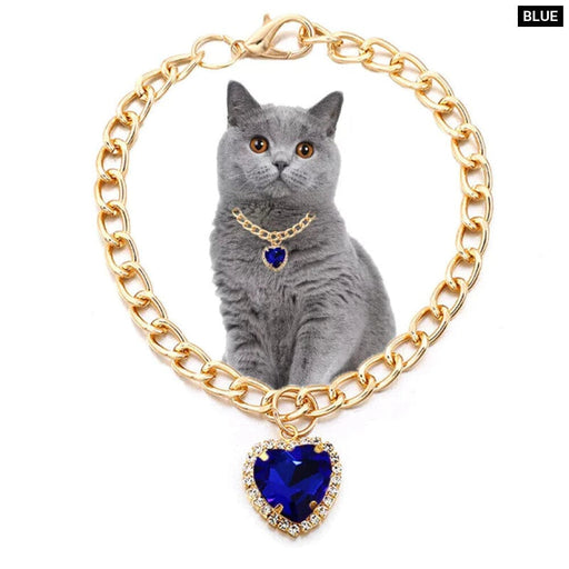 Sparkling Rhinestone Cat Necklace Collar Adjustable