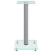 Speaker Stands 2 Pcs Silver Tempered Glass 1 Pillar Design