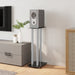 Speaker Stands 2pcs Black&silver Tempered Glass 3 Pillars