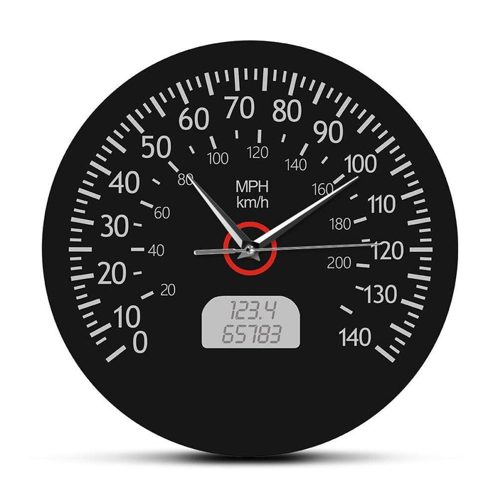 Speedometer Kilometers and Miles Printed Wall Clock Racing