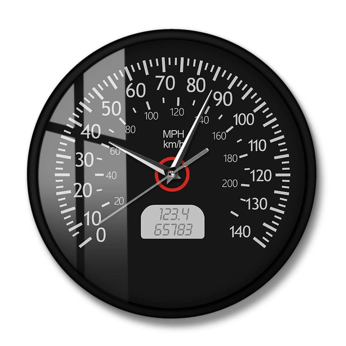 Speedometer Kilometers and Miles Printed Wall Clock Racing