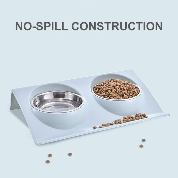 No Spill Stainless Steel Removable Food Water Bowl For Dogs