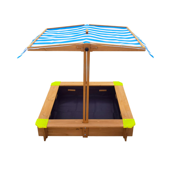Kids Sandpit Outdoor Toys Wooden Sandbox Beach Play Box Children Canopy