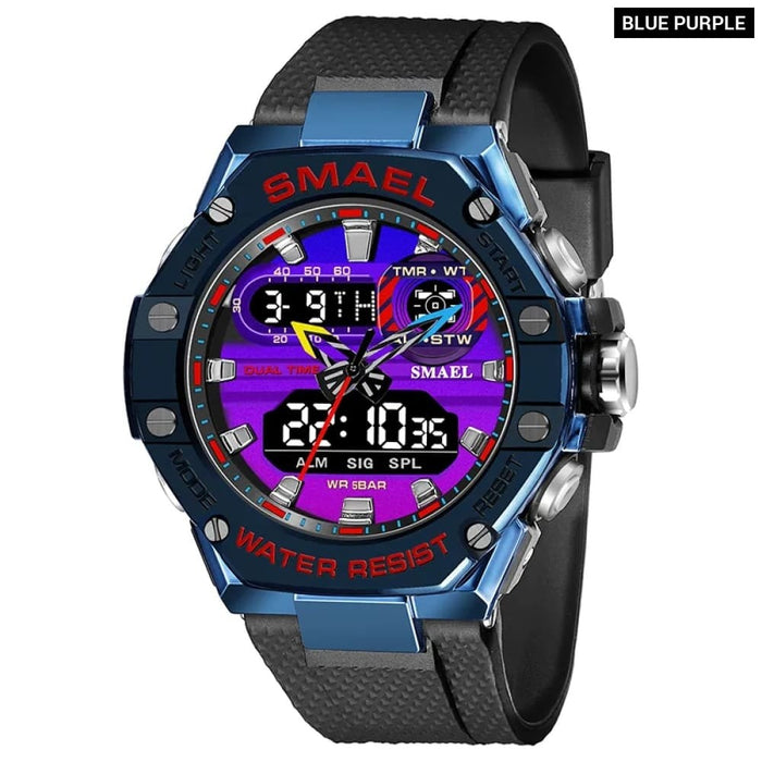 Sport Dual Time Watch for Men Led Light 8066 Military s